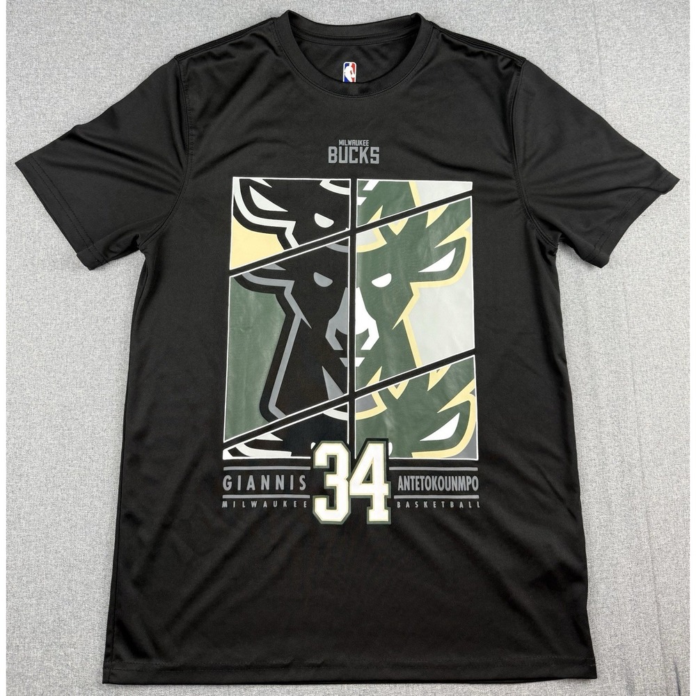 NBA Milwaukee Bucks Giannis Antetokounmpo #34 Performance Shirt Mens M Black